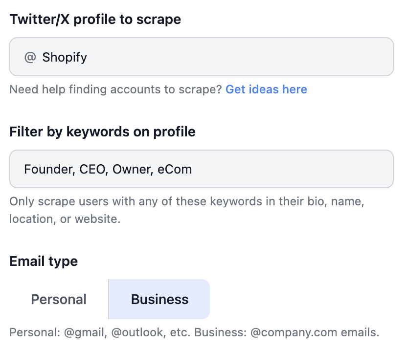 Choose a target user or tweet