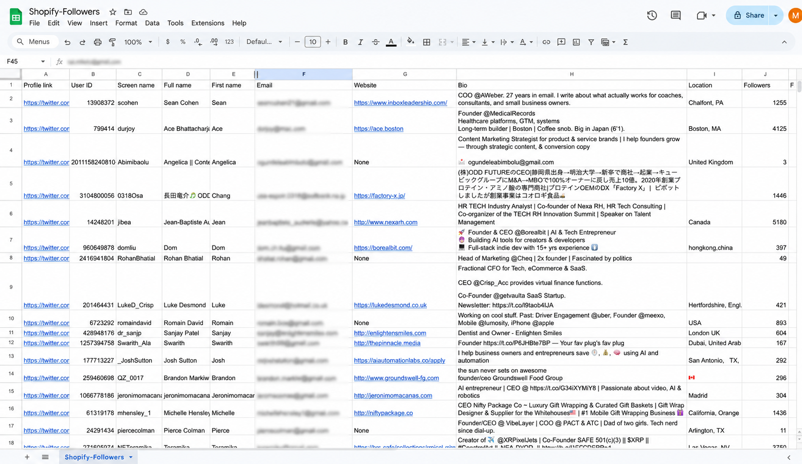 Verified email list export